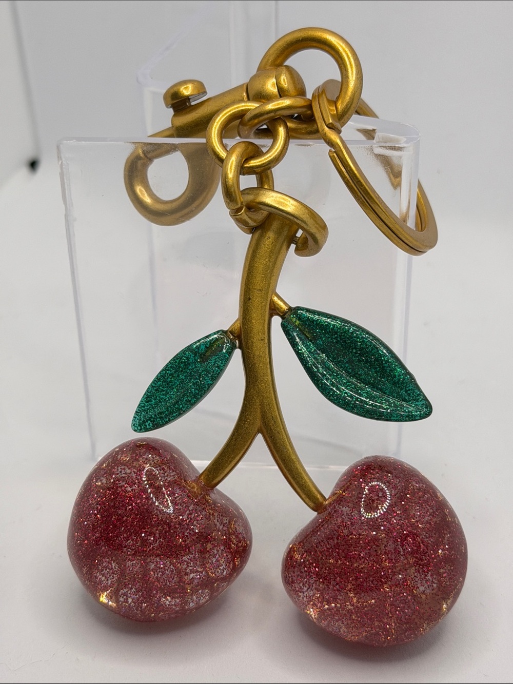 Cherry Bag Charm Red & Green